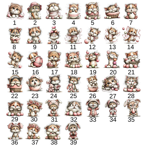 Paskalya Kedileri Tasarımlı Bebek Zıbını, Baskılı Çıtçıtlı Tulum