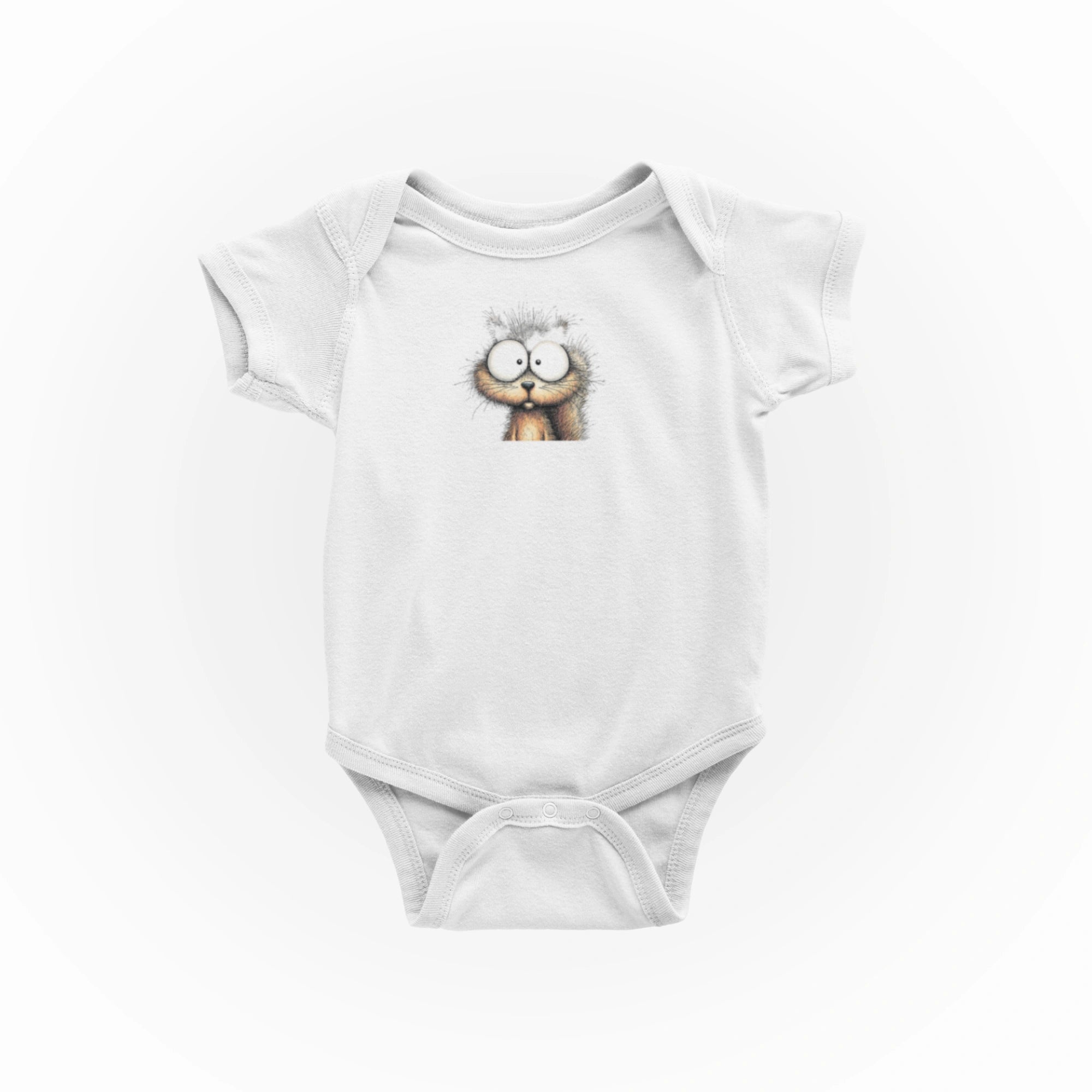 Hayvanlar Alemi Sincap Tasarımlı Bebek Zıbını - Çıtçıtlı Baskılı Tulum