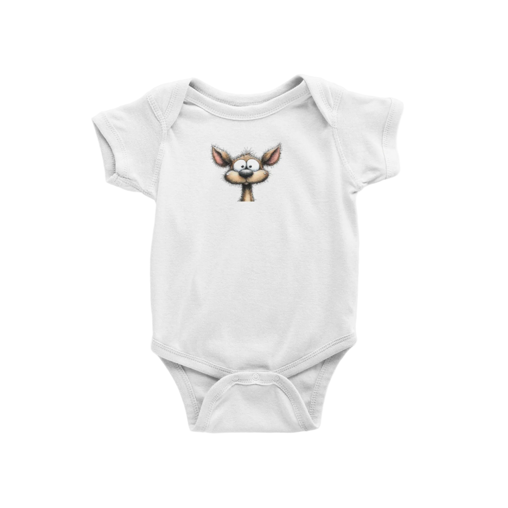 Hayvanlar Alemi Geyik Tasarımlı Bebek Zıbını - Çıtçıtlı Baskılı Tulum