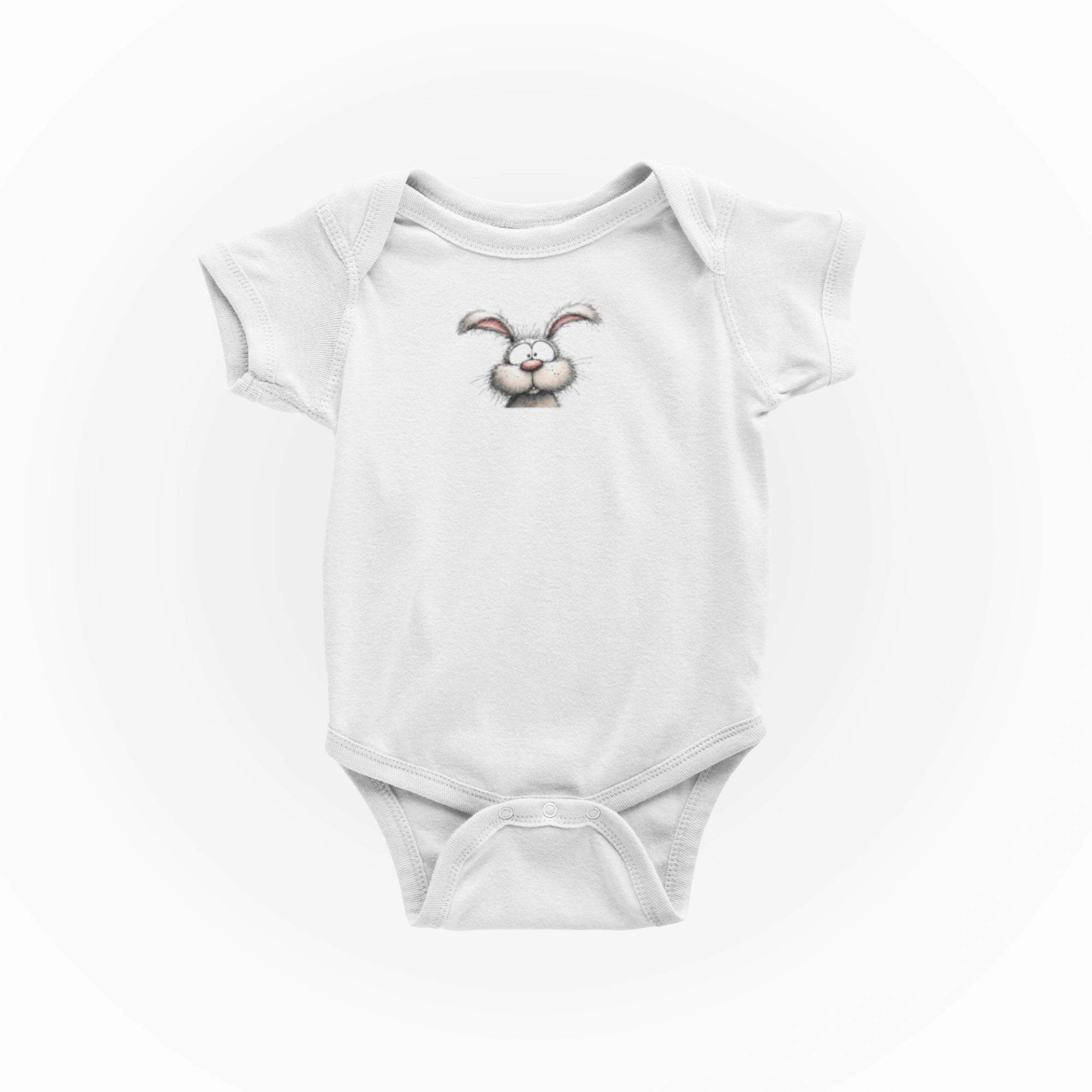 Hayvanlar Alemi Tavşan Tasarımlı Bebek Zıbını - Çıtçıtlı Baskılı Tulum