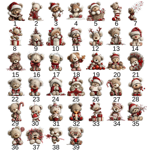 Kişiselleştirilebilir Yılbaşı Temalı Ayıcık Bebek Tulumu