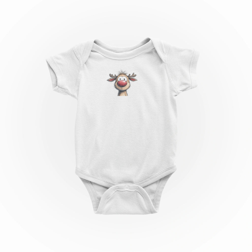 Hayvanlar Alemi Ren Geyiği Tasarımlı Bebek Zıbını - Çıtçıtlı Baskılı Tulum