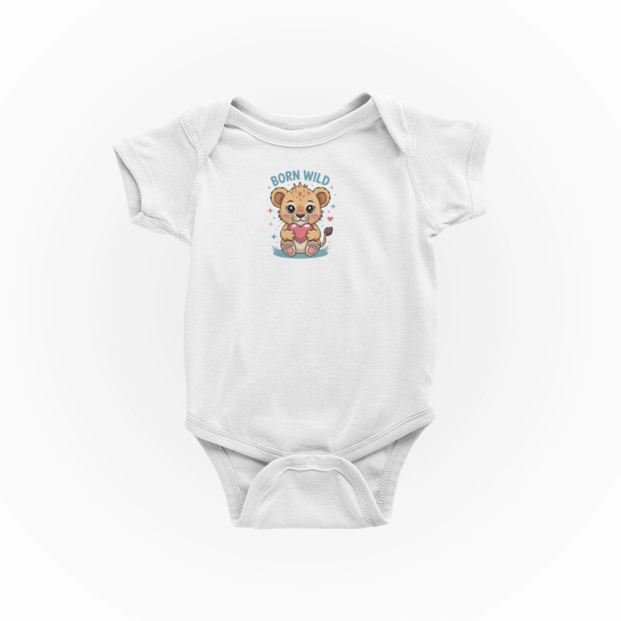 Born Wild Tasarımlı Bebek Zıbını - Çıtçıtlı Baskılı Tulum