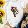 Yılbaşı Temalı Teddy Bear Bebek Zıbını, Baskılı Çıtçıtlı Tulum