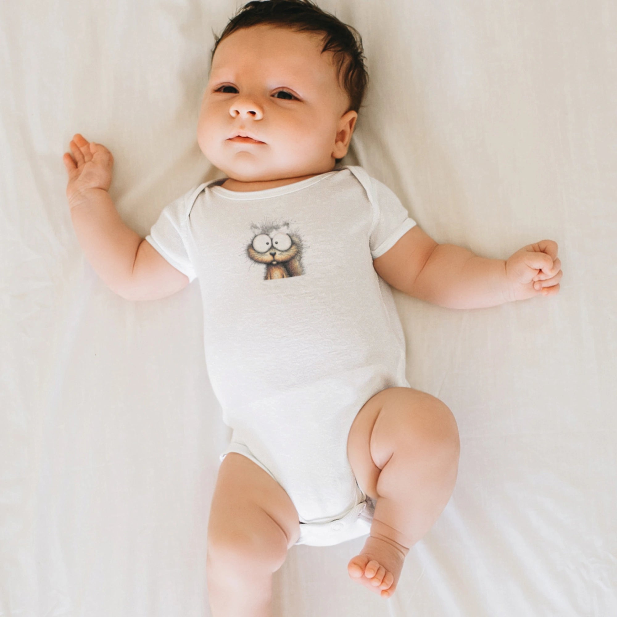 Hayvanlar Alemi Sincap Tasarımlı Bebek Zıbını - Çıtçıtlı Baskılı Tulum