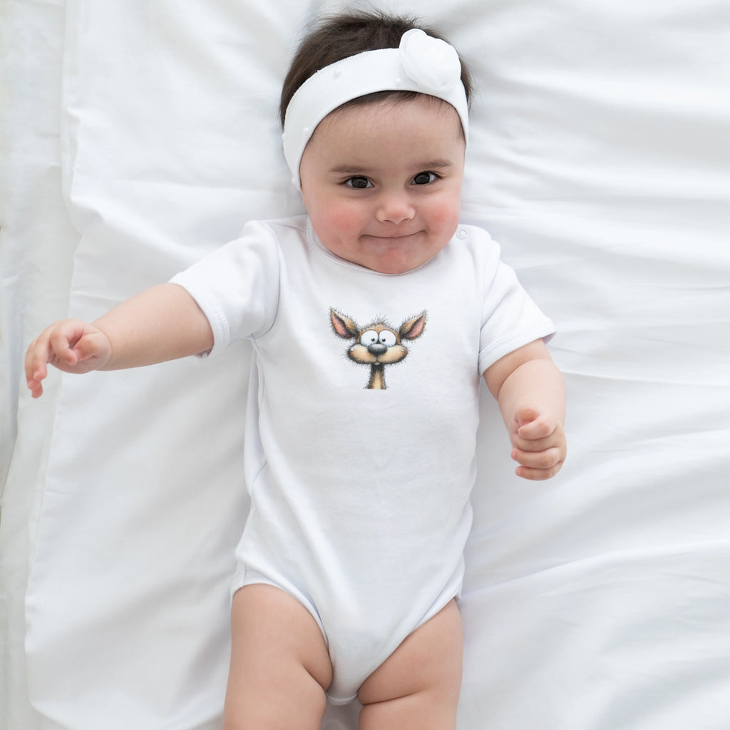 Hayvanlar Alemi Geyik Tasarımlı Bebek Zıbını - Çıtçıtlı Baskılı Tulum