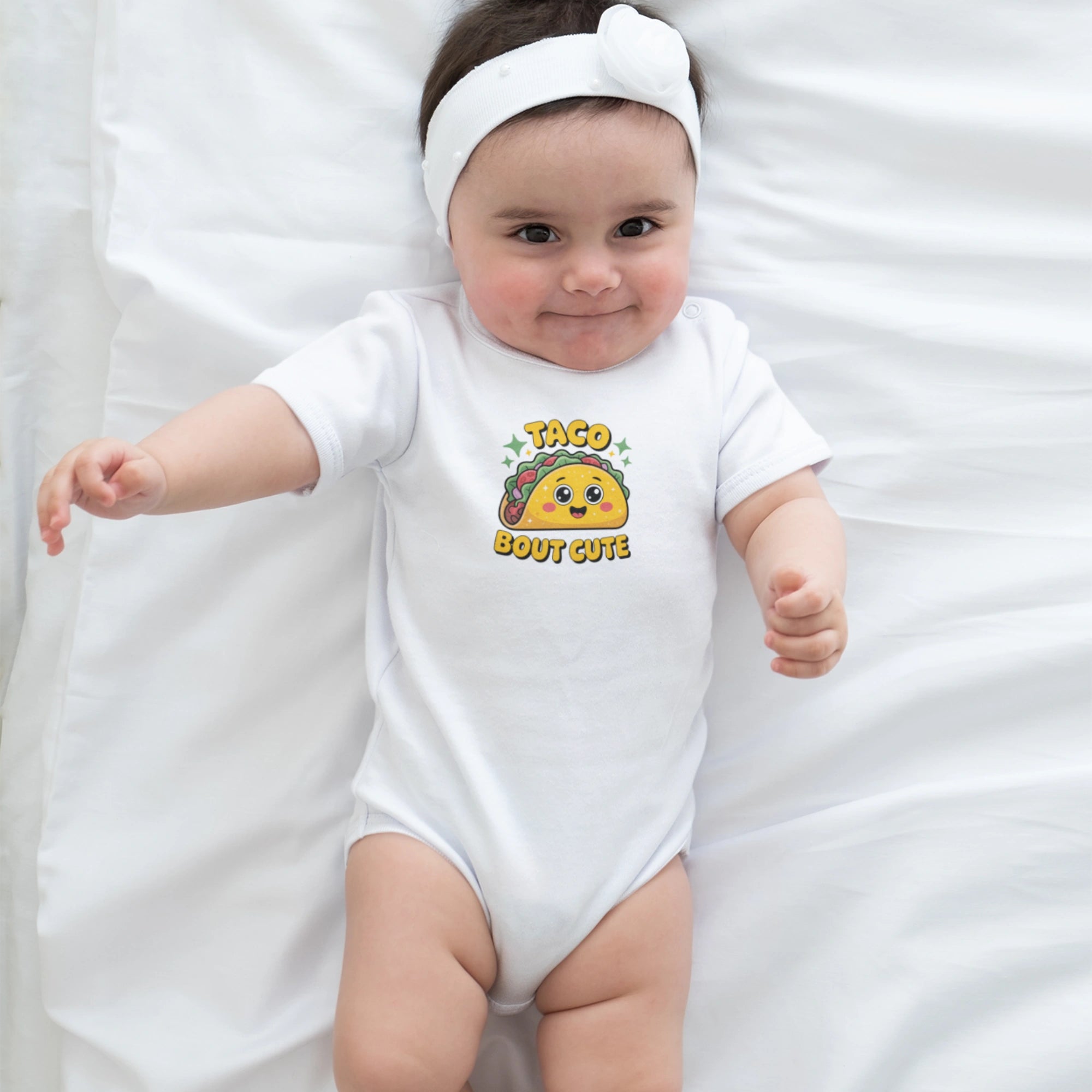 Taco Bout Cute Tasarımlı Bebek Zıbını - Çıtçıtlı Baskılı Tulum