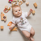 Doğum Günü Temalı Fil Baskılı Kişiselleştirilebilir Bebek Tulumu