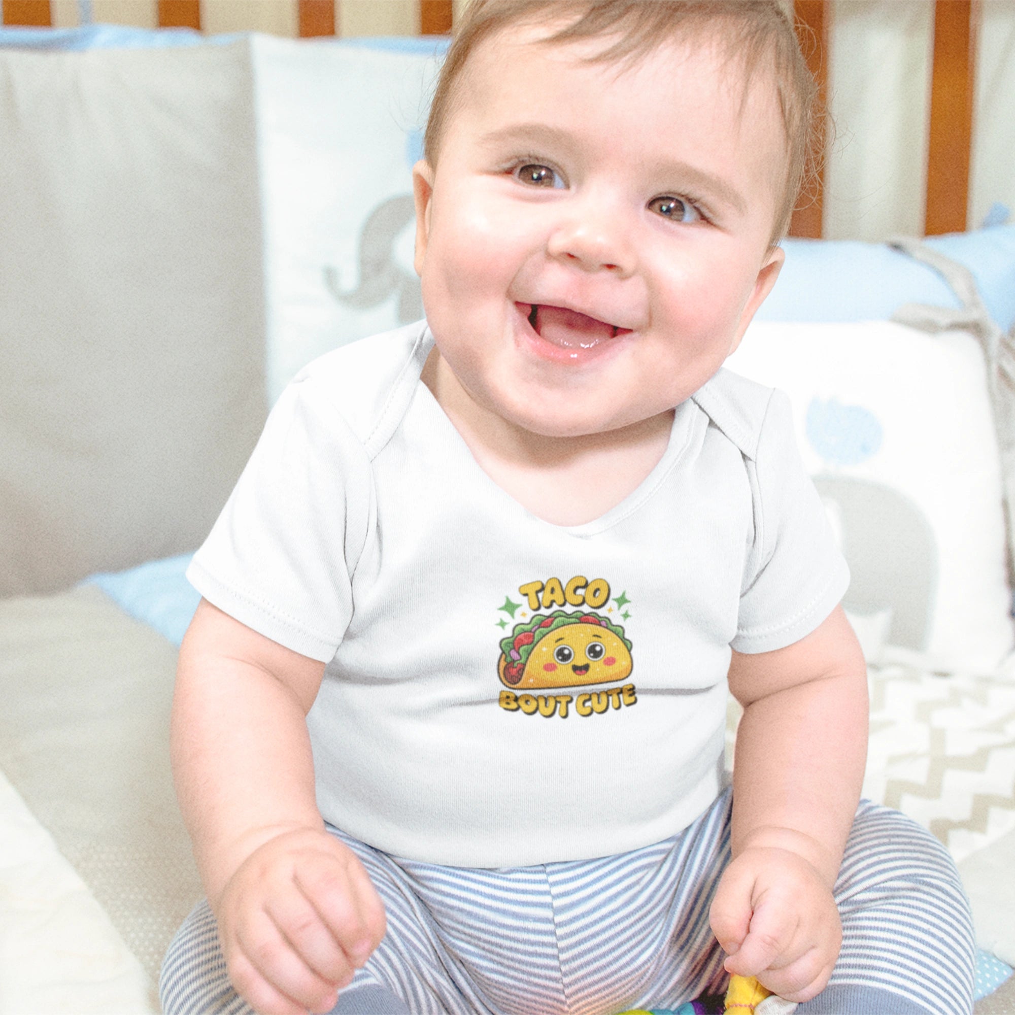 Taco Bout Cute Tasarımlı Bebek Zıbını - Çıtçıtlı Baskılı Tulum