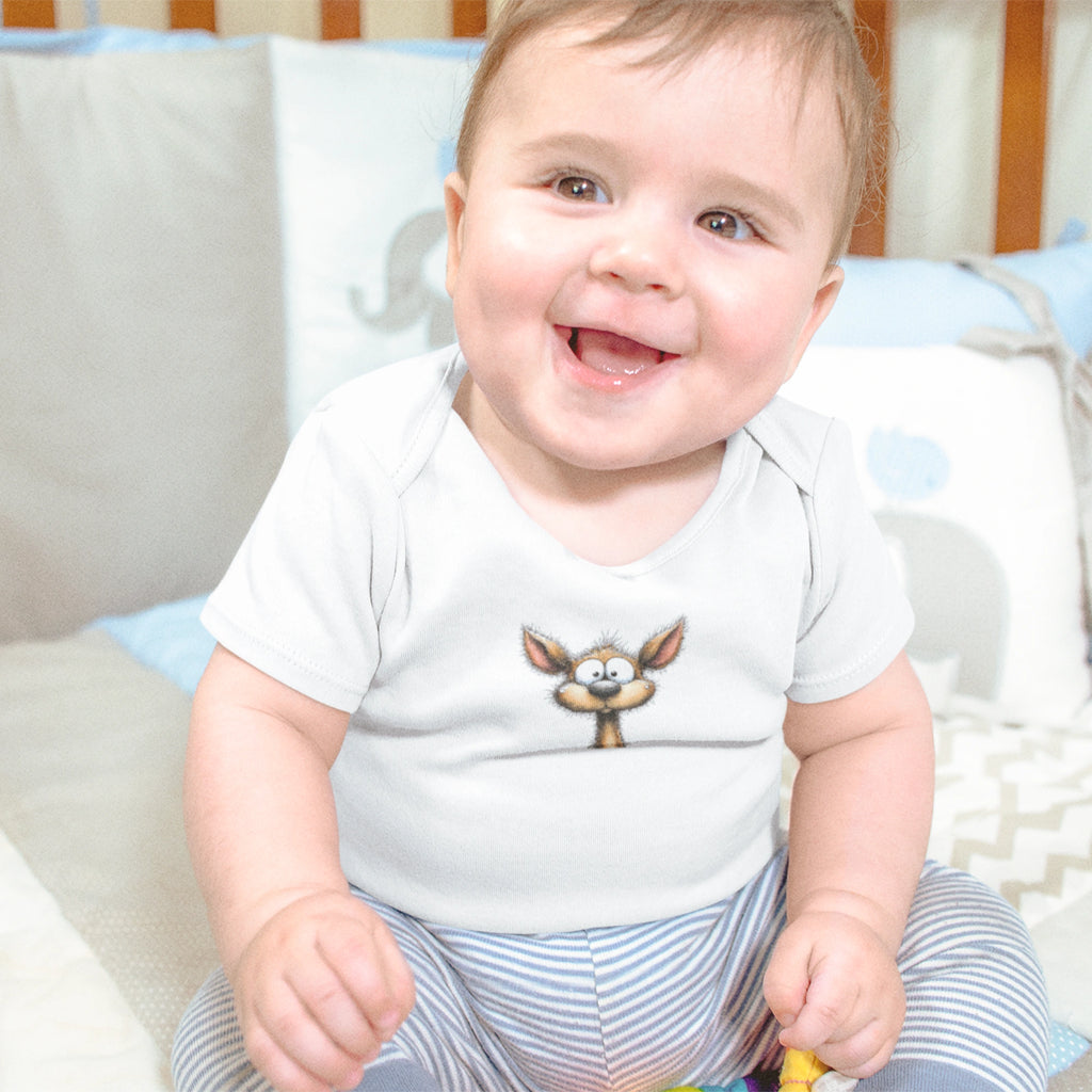 Hayvanlar Alemi Geyik Tasarımlı Bebek Zıbını - Çıtçıtlı Baskılı Tulum