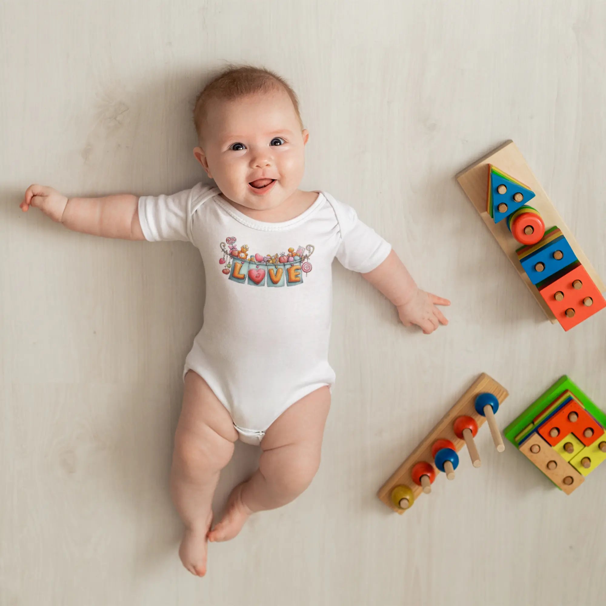 Tatlı Şeker Temalı Bebek Tulumu – İsteğe Bağlı Hediyelik İsim Baskılı Zıbın