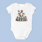 Doğum Günü Temalı Fil Baskılı Kişiselleştirilebilir Bebek Tulumu