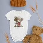 Yılbaşı Temalı Teddy Bear Bebek Zıbını, Baskılı Çıtçıtlı Tulum