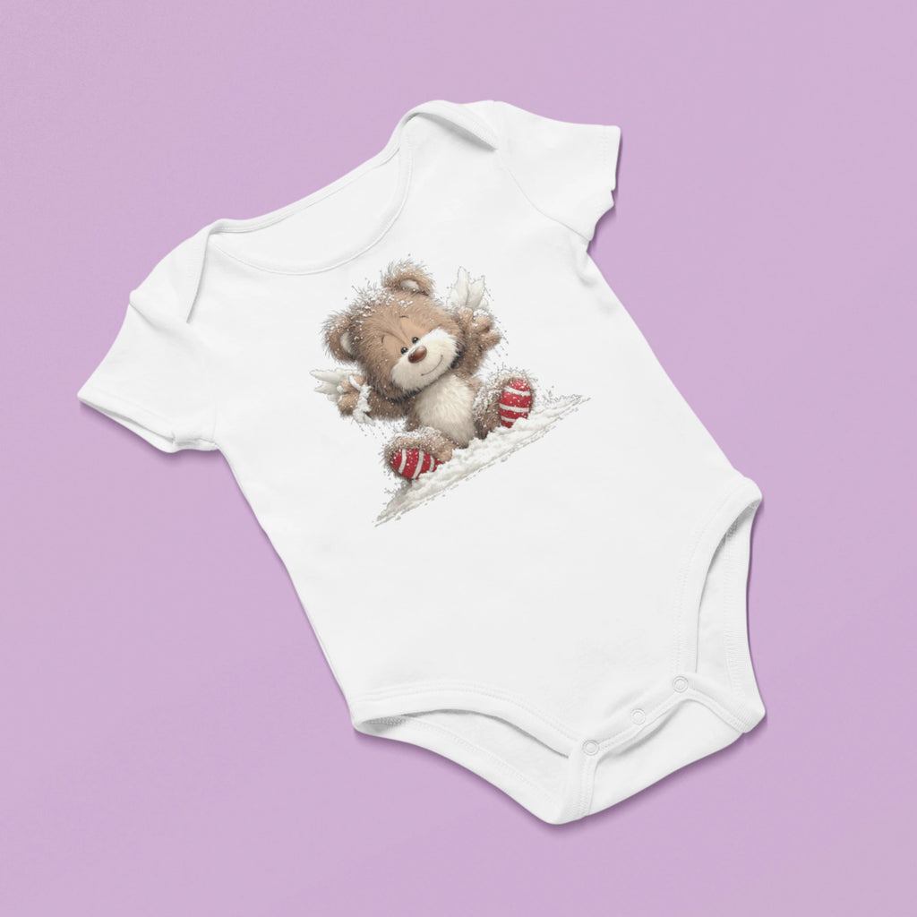 Yılbaşı Temalı Teddy Bear Bebek Zıbını, Baskılı Çıtçıtlı Tulum